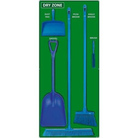 NATIONAL MARKER CO National Marker Dry Zone Shadow Board Combo Kit, Green/Black, 68 X 30, Aluminum - SBK136AL